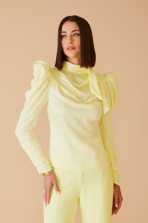 Blusa Manga Franzida - Amarelo Light