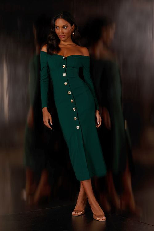 Vestido Midi Lavínia - Verde Londres