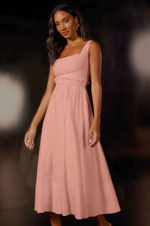 Vestido Midi Vicky - Rosa Milao