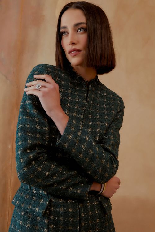 Casaco Vista Tweed Hera - Verde Hera