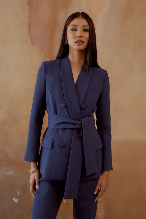 Blazer Faixa Cintura - Azul Eclipse