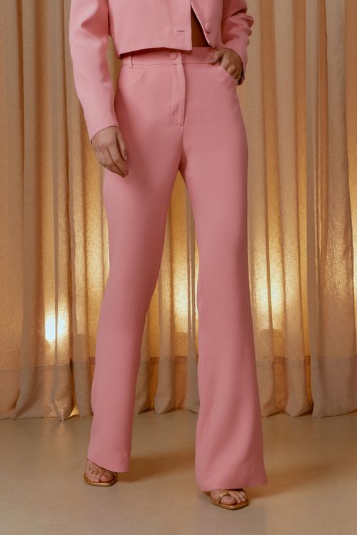 Calça Clássica Bolso Lapela - Rosa Cora