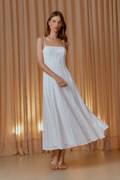 Vestido Midi Laise - Off White