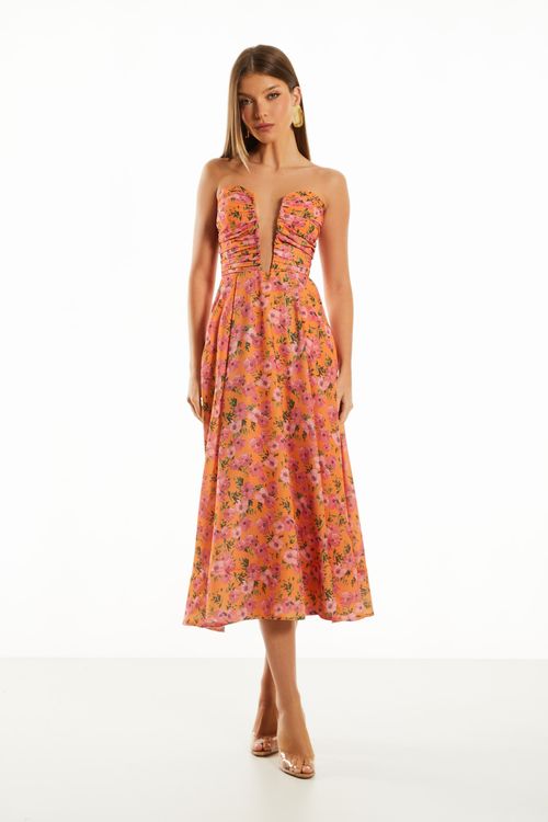 Vestido Midi Bella - Estampa Blooming