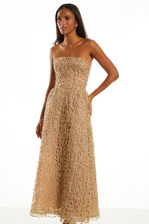 Vestido Midi Cora - Dourado