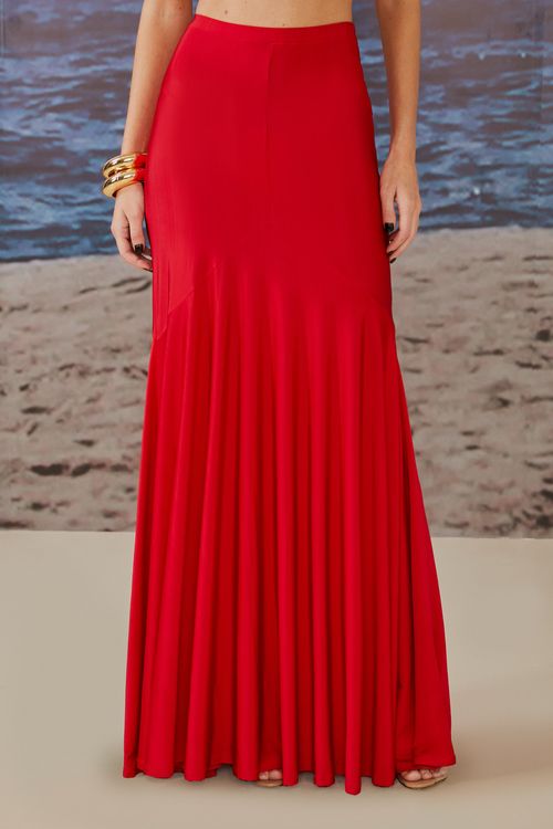 Saia Longa Izabel Recortes Al Mare - Red