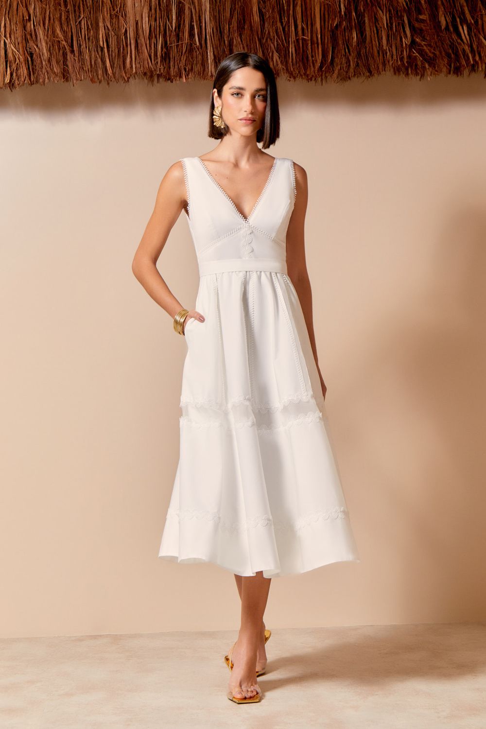 Vestido branco fashion agilita