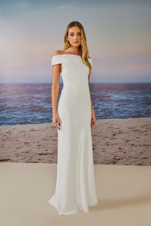 Vestido Longo Daisy Ombro a Ombro - Off White