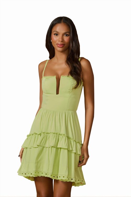 Vestido Curto Cristal - Lime