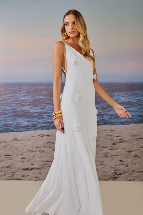 Vestido Longo Mari Degage - Branco