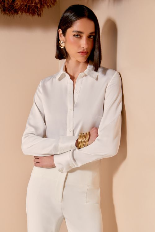 Camisa Recortes - Off White