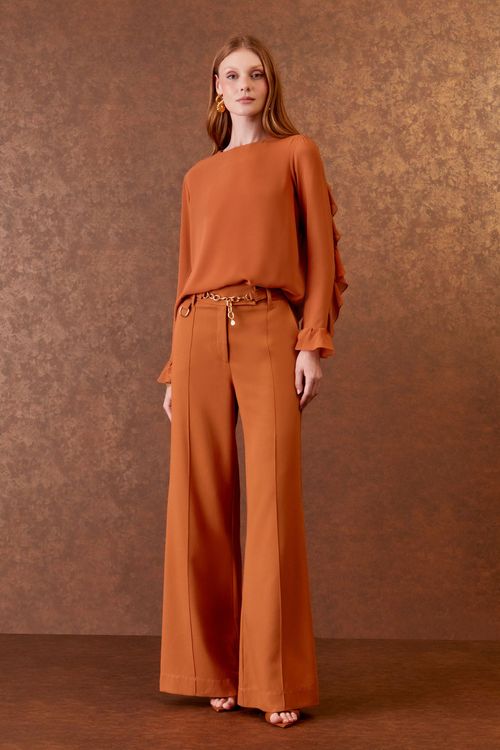Calça Vivo Com Cinto - Caramel