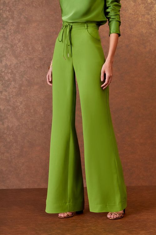 Calça Detalhe Prega Cós - Olive