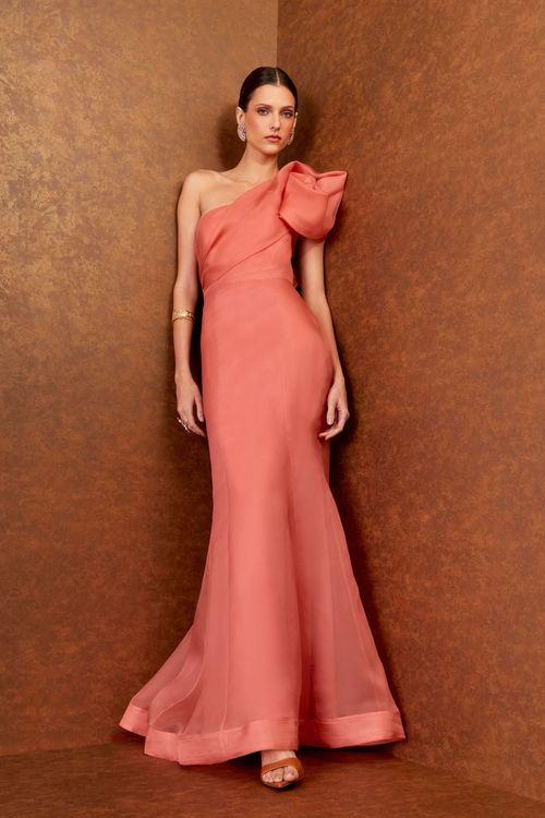 Vestido Longo Detalhe Ombro - Blush