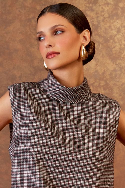 Blusa Clericot Gola - Bordeaux