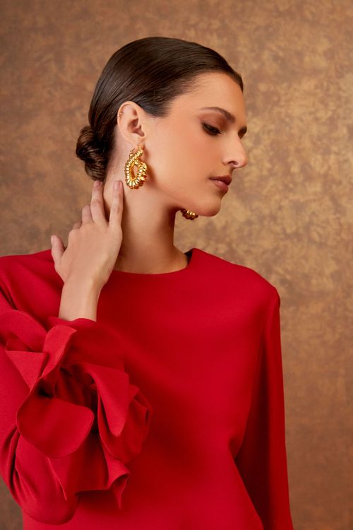 Vestido Curto Detalhe Punho - Rouge