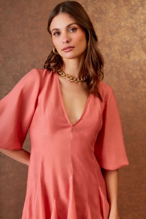 Vestido Curto Detalhe Nesga - Blush