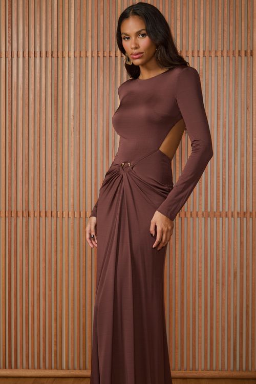 Vestido Longo Joan - Coffee