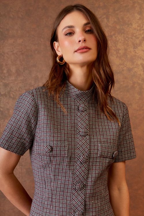 Vestido Curto Clericot - Bordeaux