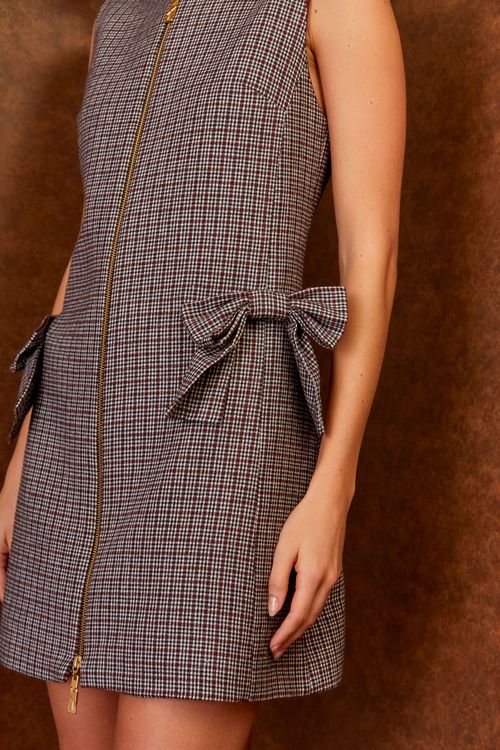Vestido Curto Clericot Laços - Bordeaux