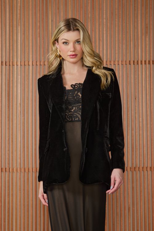 Blazer Gigi Veludo - Preto
