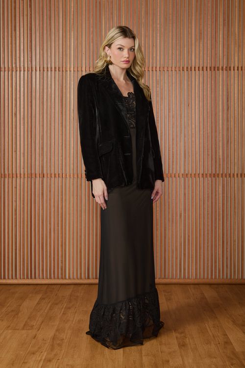 Blazer Gigi Veludo - Preto