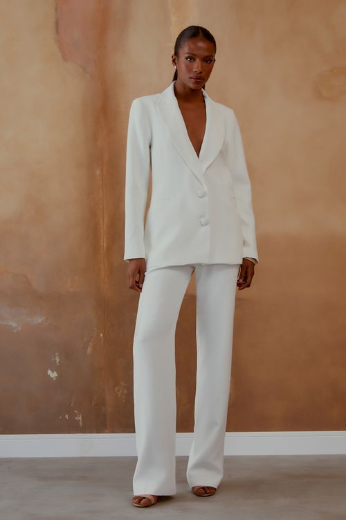 Blazer Detalhe Casa Inglesa Classic - Off White
