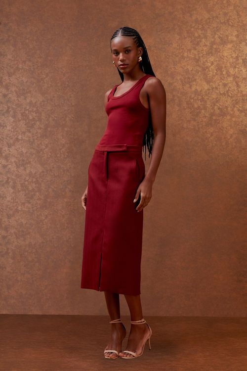 Saia Midi Fenda Frontal