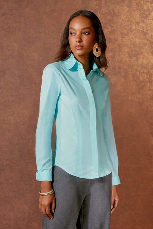 Camisa Tricoline Classic - Ciel
