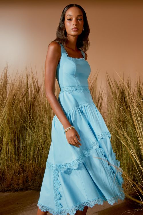 VESTIDO MIDI SAIA PONTAS