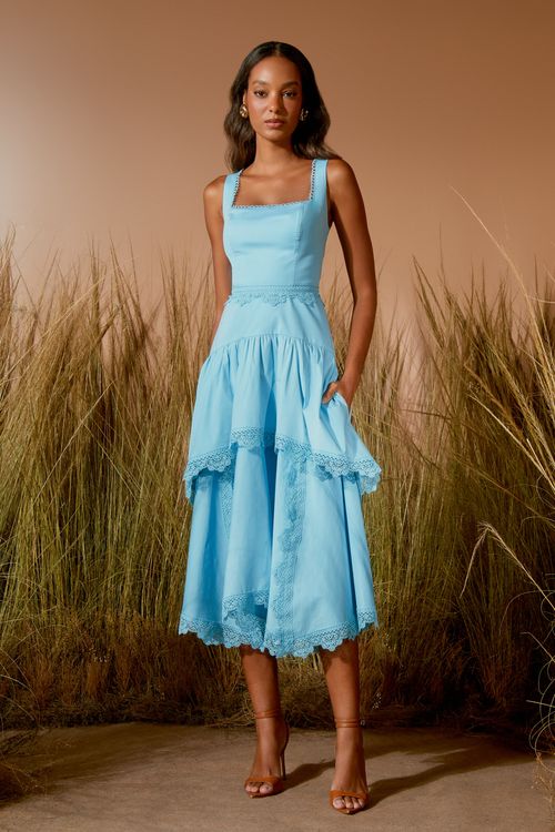 VESTIDO MIDI SAIA PONTAS