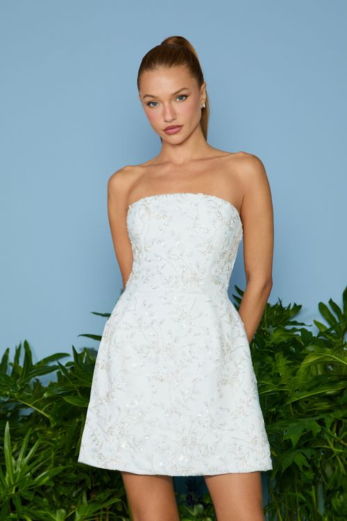 VESTIDO CURTO ISABELA TULE BORDADO