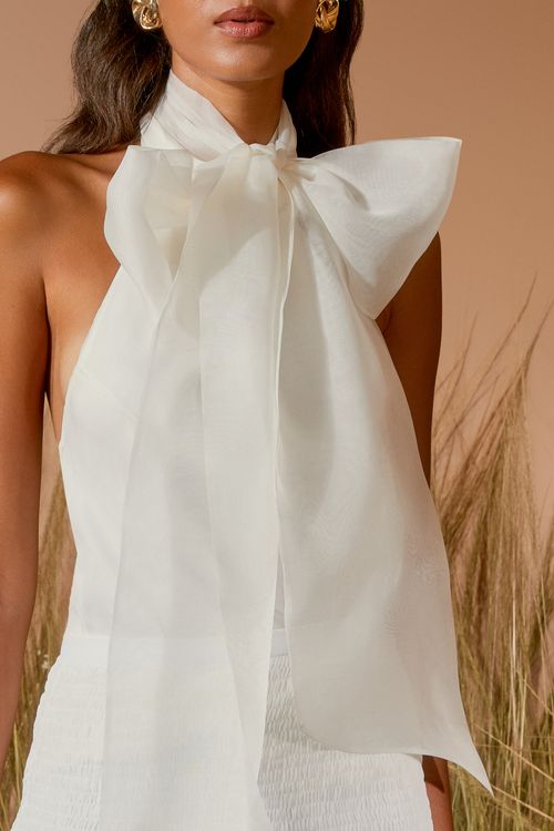 Blusa Seda Frente Única Laço
