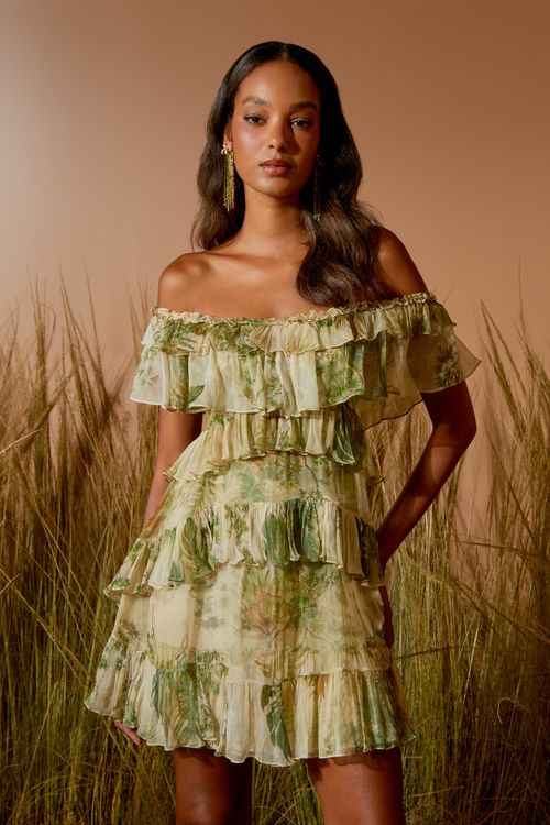 Vestido Curto Estampa Habitat