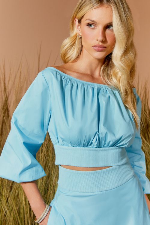 Blusa Ombro A Ombro Mix Tricoline