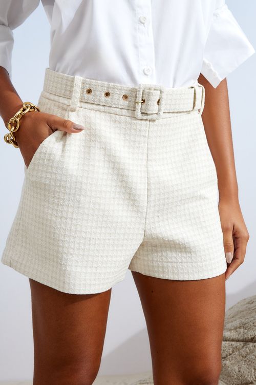 SHORT PREGAS CINTO FORRADO