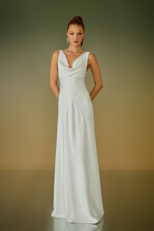 VESTIDO LONGO ANJA RECORTES