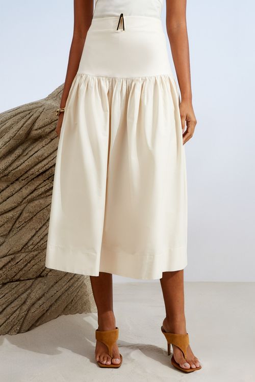 SAIA MIDI FRANZIDO DETALHE METAL