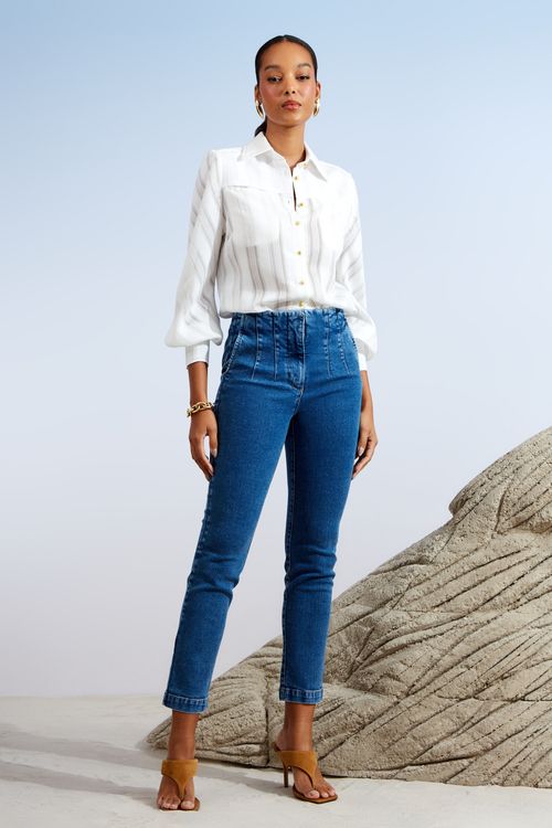 CALÇA JEANS NERVURAS