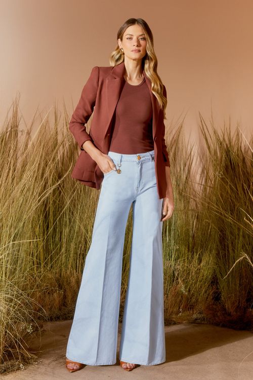 Calça Jeans Detalhe Pingente